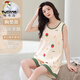 TUCANO; Woodpecker vest sleeveless pajama set for summer women's own chest pad integrated cotton home clothing suspender large size can be worn on the outside thin style FY9858 M (recommended 75-95Jin [Jin equals 0.5 kg])