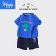 Disney boys' suit 2025 summer new style small and medium-sized children's baby short-sleeved shorts two-piece set of children's pure cotton children's clothing AP13794 fluorescent green + I10470K gray 80