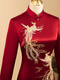 La belle-mère de Qinchi Xi vêtue de banquet de mariage Noble Cheongsam Acétate belle-mère rouge jeune mère vêtue de robe de mariée en satin haut de gamme