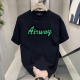 Kazuki Kuraishi Summer Nuevo algodón de algodón pesado Camiseta de manga corta para dibujos de diseño masculino impreso versátil cuello redondo de moda