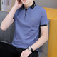 Hailan Home Herren Sommertrend Lapel Herren Kurzarm T-Shirt Youth Business Freizeit Lose LED-halbe Ärmel schwarz qy683 m
