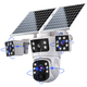 Confir Solar Camera Monitor Monitoreo remoto Monitoreo 360 sin esquinas muertas con visión nocturna Seguimiento panorámico a todo color sin conexión a WiFi sin complemento para la versión de tráfico gratuito HD de por vida [sin recarga] Grabación de vigilancia HD de tres pantallas de tres pantallas