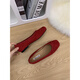 S.Sofea Red French Bow Flat Sohle einzelne Schuhe für die Sommerweiche Sohle Ballettschuhe J683-11 Wildleder Flachsohle ist kleiner in Größe rot 38