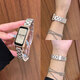 Shangmo es adecuado para la pulsera Huawei 1098/7/6Pro Strap Metal Cinturón de acero de tres plantas Summer Huawei 9 Smart Sport Sports Bindo de acero de acero-Color de la luz de la estrella Aplicable: Huawei Bracelet 10 correa [Versión general de la NFC]
