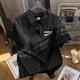 Meters Bonwe heavy polo shirt short-sleeved men's ins fashion brand summer loose cotton versatile half-sleeved T-shirt lapel top [3900*green m.]-white M 80-110Jin [Jin equals 0.5 kg]