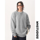 QGF American retro Henry neck sweater for women and men in autumn and winter new cleanfit loose lazy style round neck sweater dark gray XL recommended 125-145Jin Jin equals 0.5 kg