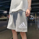 
Adidas knitted shorts men's summer gray sports pants basketball big logo pure cotton five-point pants beach pants IC9756 / cotton polyester S 120-135Jin [Jin equals 0.5 kg]