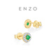 The same 18K gold emerald diamond stud earrings from Chow Tai Fook ENZO mall as a gift for mother EZV7981 EZV7981