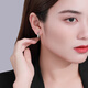 Chao Acer Modern Platinum White Gold Earrings for Women Platinum Earrings Diamond Earrings as a Birthday Gift for My Girlfriend Priced at RMB 160, Approximately 1.35g, One Pair