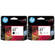 HP (HP) Original 47 Black Ink Cartridge Color Ink Cartridge convient au DJ4926 DJ4826 DJ4825 4828 4829 4877 IMPRIMANTE HP HP 47 CARTRIDE INK BLACK Couleur 2 chacune