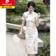 Pierre cardin (pierre cardin) cheongsam koi national style 2025 new summer young style college entrance examination flag winning small fresh daily wearable 683 [persimmons and persimmons] S