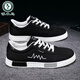 Holzspecker Herrenschuhe Frühling und Herbst Neue schwarze trendige trendige Leinwandschuhe Low Top Casual Board Schuhe All-Match Work Board Schuhe Männer 6636 Off-White Upgrade Model 39