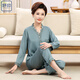 Yuyin Mom Pajamas Nuevo seda de primavera y verano de primavera y verano de la manga larga de la manga larga de mediana edad y ancianos