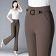 Pantalones de microflar de micro XCFreht para mujeres en primavera y otoño nuevo traje de cintura alta delgada caída casual y pantalones de bengala delgados ligeramente pantalones de corona marrón 6629 26 s tamaño recomendado 85-95Jin [Jin equivale a 0.5 kg]