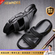NEWMDER slippers for men wearing high-value summer breathable 2025 new thick sole and flip-flop soft-soled sandals for men high-end black (spot speed) 38 (240mm)