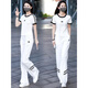 Tachimis Touch Miss Missable Casual Cost Temperament Slinmming Wide-Leg Pantalon Summer New Women's Sportswear Two-Piece Set White Suit M [Suggestion 85-105Jin [Jin est égal à 0,5 kg]]]