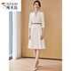 
Woodpecker brand off-white formal occasion dress for women's temperament fashionable suit host speech contest high-end profession off-white short-sleeved dress (half-pleated) L