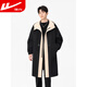 Warrior fake two-piece coat men's mid-length windbreaker jacket men's autumn and winter British style thickened hooded cloak jacket black M