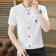 Jingpufei Paul T-shirt à manches courtes pour hommes Summer Style mince décontracté (Paul) Q6625 Gray M 90-110Jin [Jin est égal à 0,5 kg]