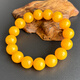 Yuzhi Natural Beeswax Collection Grade Armband Alte Bienenwachs Hühnöl Gelbbber Runde Perlen Männer und Frauen Armband mit Zertifikat Geschenke etwa 13,6 mm G679 Sammlung Waisenkind 22,75g