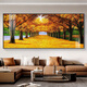 Shantoulin Village NM Gold bedeckte Wohnzimmer Hängende Gemälde moderne atmosphärische Sofa Hintergrund Wanddekoration Malerei Golden Avenue Landschaft Ölmalerei