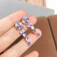 QIWN2025 New Tanzanite Earrings Gorgeous Purple Pure Body Exploding Fire Color 925 Silver,