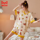 Catman (Miiow) Summer Ladies Pajamas Algodón Pure Algodón Home Style Fino Estilo coreano Lindo Princesa Estilo de manga corta Traje de dos piezas Spring y Autumn Women Loli Pink White Skm6621 M (recomendado 75-95 Jin [Jin iguala 0.5 kg])