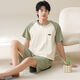 Meng Xinsheng Pure Cotton Short Sleeve Shorts Herren-Heimkleidung für Sommer tragbare antibakterielle Feuchtigkeitsabsorbing und Wunden kann außerhalb des Traum-Kurzarm-Sets von OMM13601 L getragen werden