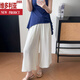Victoria's style, salty and sweet, and beautiful summer ruffled top + skirt and pants suit, a full set of blue top + apricot skirt S