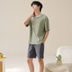 Xiwang Männer kurzärmeligte Pyjama Herren Sommer 2025 Neue Sommer große Jungen Home Kleidung reines Baumwollset kann außerhalb von 13601 Herrenmodell 4xl tragen