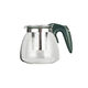Teapot, tea water separation glass heat-resistant teapot with green handle set, one pot with four cups, 1000ml teapot + 4 leaf pattern cups