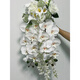 
Hand-held flower waterfall drooping sense bridal bouquet wedding photography simulation green white fake flowers new waterfall bouquet style 1