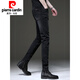 Pierre Cardin 2025 SOMMER SOMMER NEUE HIGH-End Black Strick Jeans Herrenkoreaner Stil Retro Small Foot Stretch Casual Hosen 1049 Grau [Stoff ärgerlich ärgerlich] Dünn 28 [Empfohlen 95-105Jin [Jin entspricht 0,5 kg]]
