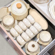 Ouoety Underglaze Colored TableWares Set 2025 Neue Schalen im Haushaltscreme-Stil von hoher Präzisionsschale und Häftstäbchen Haushaltsbewegungsschalen [10 Schalen 10 Teller] Yubai Dream 20-teiliges Set GB-854