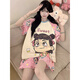 Ningmeng Fat Girls Großgröße Pyjama Pyjamas Hosen Sommer Kurzarm Thin Cette Cartoon Junior High School Schüler plus Fat MM Home Clothing Z-9928 m (geeignet für 80-100jin [Jin entspricht 0,5 kg])
