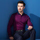 
Hongdu Spring and Autumn Book Middle-aged and Elderly Men's Long Sleeve T-shirt Business Casual Lapel Men's T-shirt Red tm6189-2 One Size 170/88A