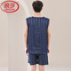 Langsha (Langsha) Leichter Luxus-Pyjama Herren Sommerweste Neue Jugendliche Jugendliche einfache Eissensen-Sommer-Dünnstil besuchen Seidenhauskleidungsset 9902 Ice Seide M (80-100 Jin [Jin gleich 0,5 kg])