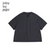 Jnby by JNBY Jiangnan Buyi children's short-sleeved shirt cotton H-shaped V-neck summer boys and girls 1P5212190 413/grey navy 100 cm