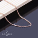 Only double jewelry 18k gold necklace 18K gold rose gold platinum color gold O-shaped chain fashion clavicle chain for women 18K rose gold 40-45cm three-turn adjustment 1.18g