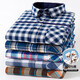 Spring and Autumn Pure Cotton Plaid Shirt Men's Long Sleeve Middle-aged Casual Loose Fur Hair Daddy's Full Cotton Large Size Shirt R2-841 XL (41)