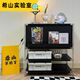 
Hisan stainless steel black flip door magazine cabinet storage rack chest of cabinet living room side cabinet entrance Nordic Bauhaus dining side cabinet lower drawer upper flip door cabinet combination 12604