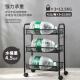 Maxcook kitchen storage rack black four-layer storage rack storage rack mesh basket trolley removable shelf MCWA916
