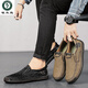 Holzspecker nimmt echte Leder-Kuhläppchen lässige Lederschuhe weiche Leder-Sohle-Kicks Bohnenschuhe vielseitig große Herrenschuhe schwarz [9920 Vierjahresmodell] 38