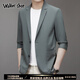 Walker Shop西服男2025夏季新款轻奢时尚高端休闲冰丝免烫西装轻薄单西上衣男 黑色【冰丝凉感】 L /175 【建议120-140斤】