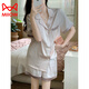 Catman (Miiow) Ice Seide Pyjamas für Frauen im Sommer Neue Seidenshorts Shorts Home Clothing Set können draußen im Sommer hellgelb #YX-9214 m getragen werden [75-98] Jin [Jin entspricht 0,5 kg]