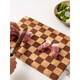 Planche à découper de cuisine damier épaissi double face en bois d'acacia planche à découper domestique planche collante de fruits planche à découper de cuisine en bois massif antibactérien et résistant à la moisissure 39.5*27.5*2.8CM