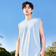 Miniso (Miniso) Männer ärmelloses Weste 2025 Neue Sommer -Eis Silk -Kühlung upf50 + Sonnenschutzweste Sport Laufweste weiß (schwimmendes lichtes Bürstenbürsten) + Gletscherblau (fliegendes Bürstenbürsten