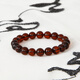 Famous family blood amber bracelet for women and men natural amber single circle bead bracelet maroon bracelet birthday gift 9mm