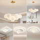 Zunyi LED Wohnzimmer Hauptlichtrestaurant Nordic Creative Cream Style Kronleuchter Schlafzimmer Deckenlampe Ganzes Haus Kombination Paket 1W 9734-gold 13-köpfiges Drei-Farben-Licht-Weiß-Ball 1