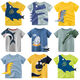 TTPMER Summer Boy Kurzarm T-Shirt Cotton Cartoon Dinosaurier Design Ins Style 9716 Militärblau 110